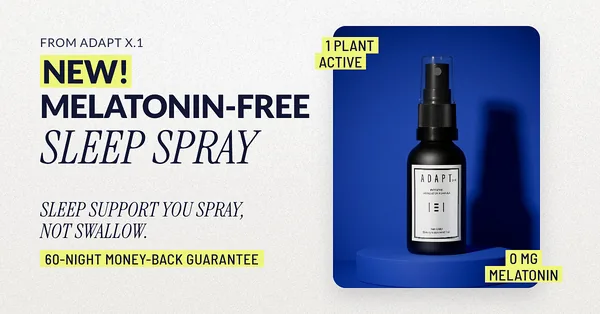 Adapt X.1 ad, Launch tags layout, 1.91:1: launch tags around the bottle on blue
