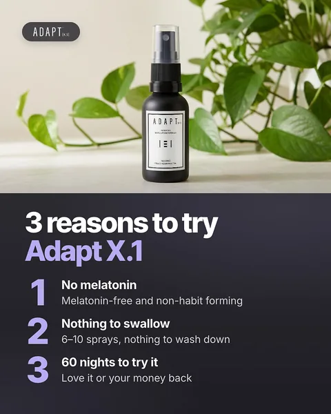 Adapt X.1 ad, Three reasons layout, 4:5: three numbered reasons to try Adapt X.1 beside the bottle