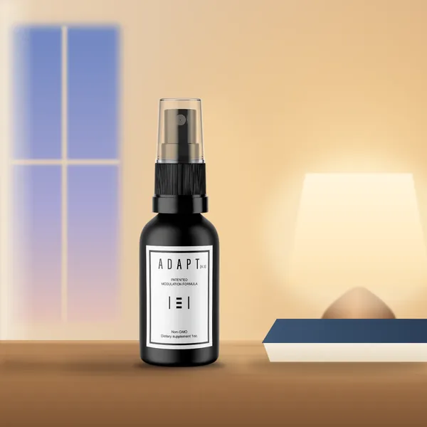 Adapt X.1 bottle by a window in warm lamplight