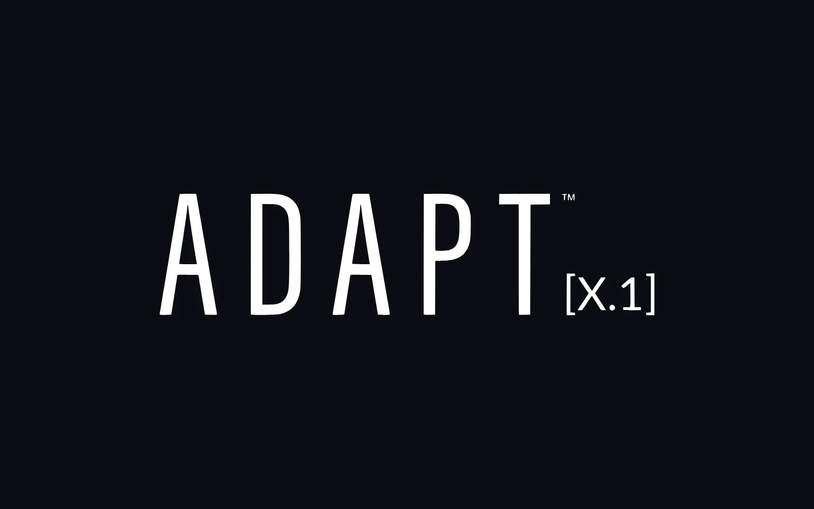 Adapt X.1 wordmark in white on Midnight