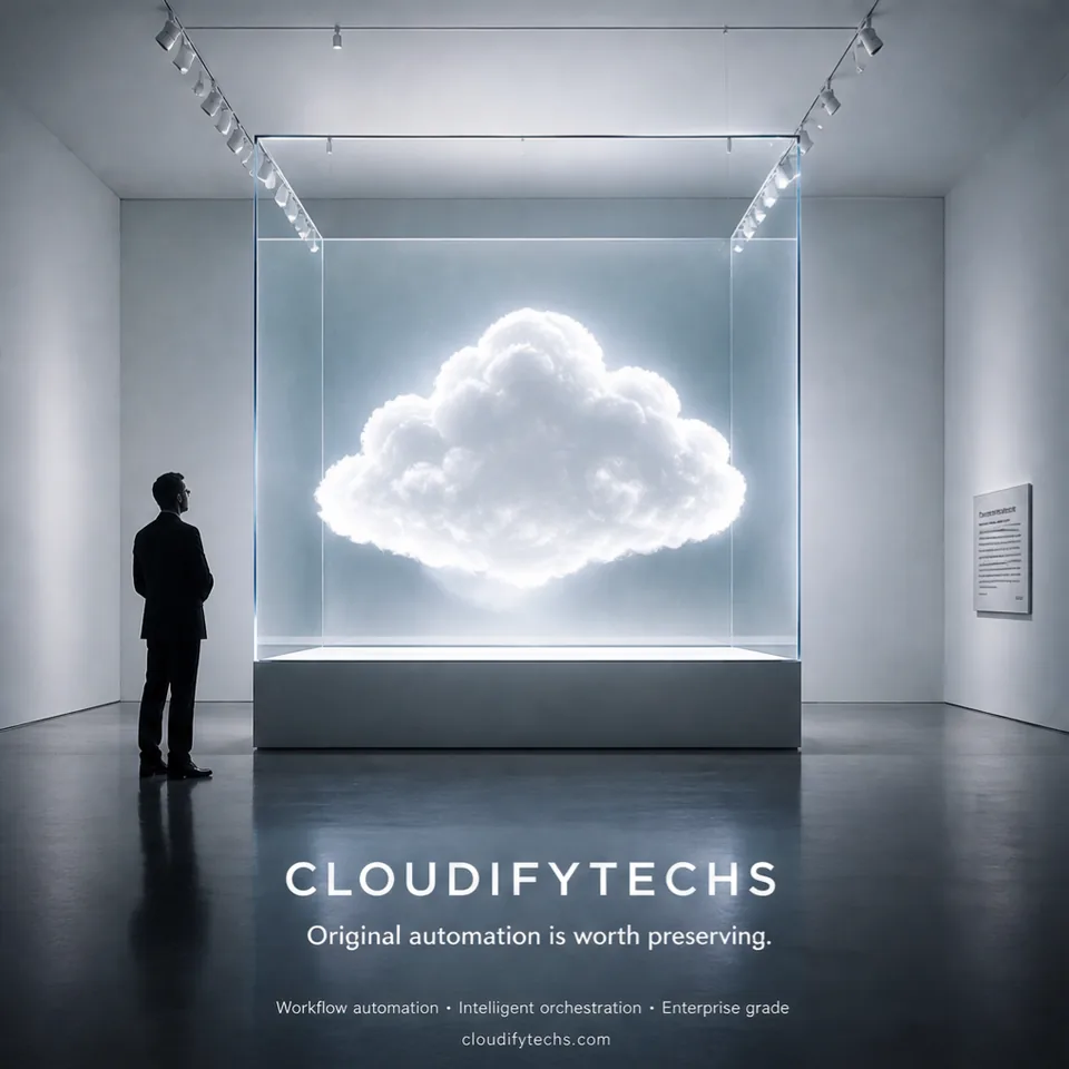 CloudifyTechs poster: a cloud in a gallery case