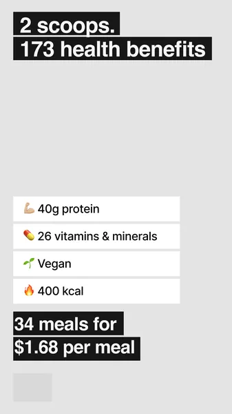 Ad template, 9:16: 2 scoops, 173 health benefits