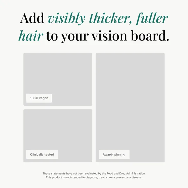Ad template, 1:1: Add visibly thicker, fuller hair to your vision board