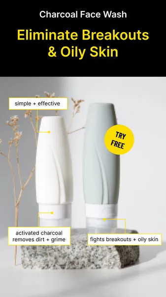 Ad template, 9:16: Eliminate breakouts & oily skin