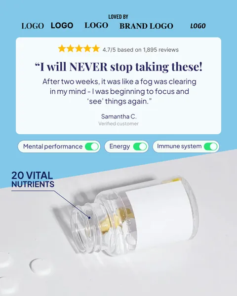 Ad template, 4:5: I will never stop taking these