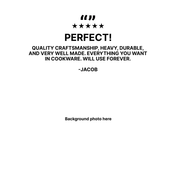 Ad template, 1:1: Perfect! five-star review