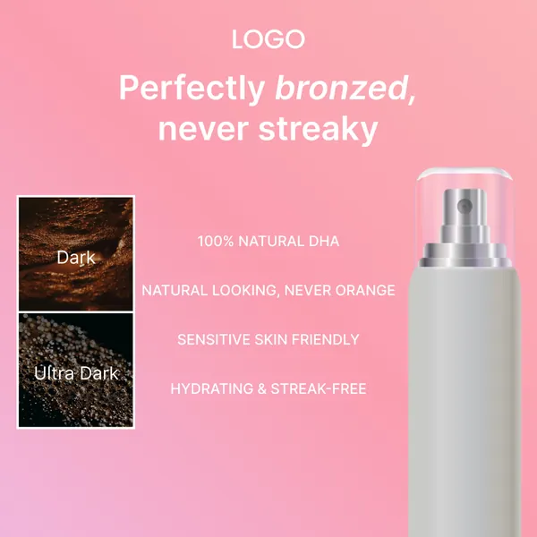 Ad template, 1:1: Perfectly bronzed, never streaky