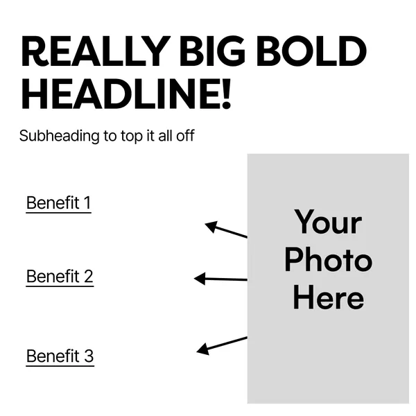 Ad template, 1:1: Really big bold headline