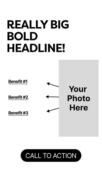 Ad template, 9:16: Really big bold headline