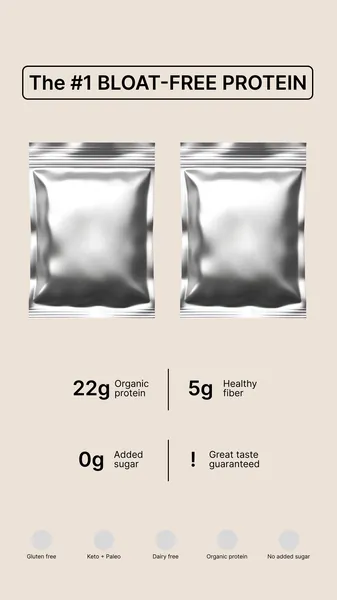 Ad template, 9:16: The #1 bloat-free protein